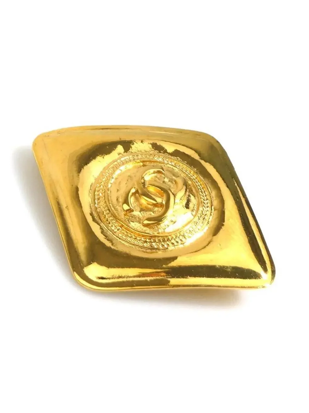 Auth Chanel Cc Logo Brooch Gold Metal - #300089C32B